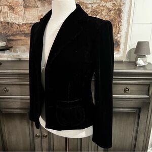 Spencer Jeremy Cropped Black Blazer Velvet PS